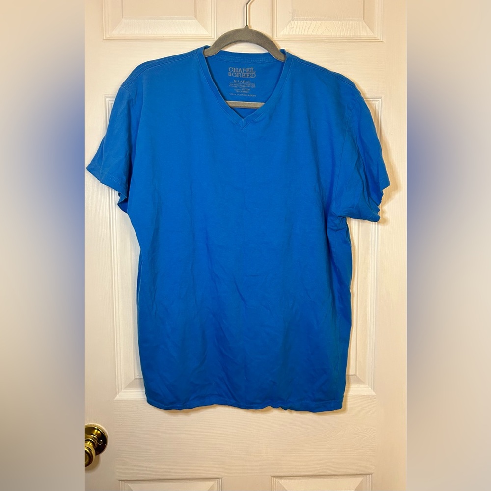 Blue Short Sleeve Tee Classic Crew Neck
